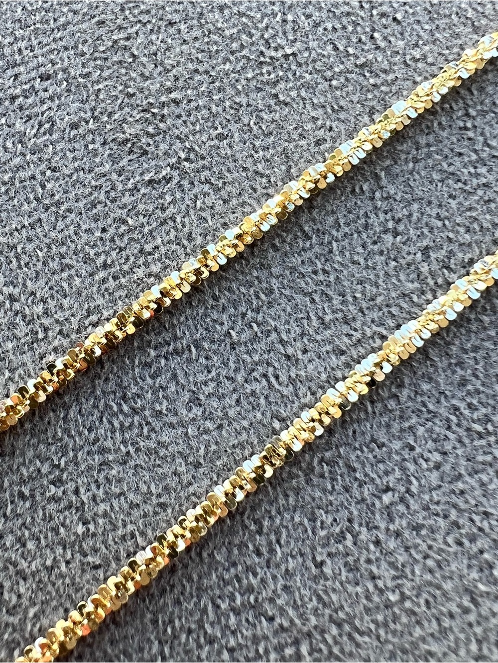 Gold Filled Twisted Rock Chain Necklace 18”